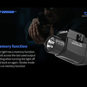 JETBeam T20 Rechargeable LED Weapon Light - CREE XP-L HI - 520 Lumens - Includes 1 x 16340