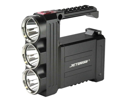 JETBeam T8 Professional Outdoor Searchlight - 3 x CREE XP-L LED - 3500 Lumens - Includes Battery Pack
