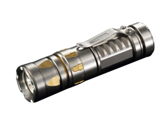 JETBeam TCR20 Ti Limited Edition Titanium Flashlight - CREE XP-L LED -  500 Lumens - Uses 1 x 16340, 1 x CR123A or 1 x AA - Dotted Variant