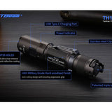 JETBeam TH10R USB-C Rechargeable LED Flashlight - CREE XHP35 - 2000 Lumens - Includes 1 x 18650