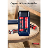 Klarus K2A 3-in-1 2-Bay Smart Charger, Power Bank and Battery Holder for 18650, 20700, and 21700 Batteries