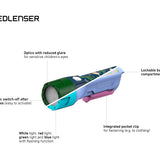 Ledlenser KidBeam4 LED Flashlight - 70 Lumens - Uses 2 x AAA - Dinosaur Green or Rainbow Purple