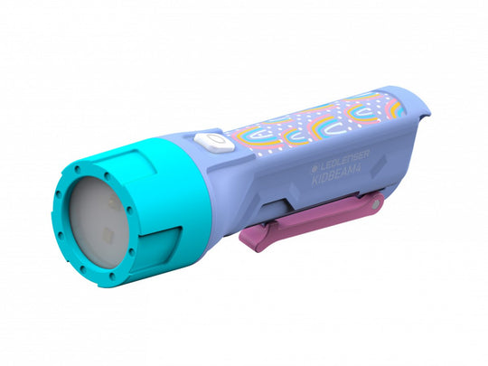 Ledlenser KidBeam4 LED Flashlight - 70 Lumens - Uses 2 x AAA - Dinosaur Green or Rainbow Purple