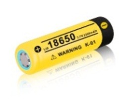 Klarus 18650 2200mAh 3.7V Protected Lithium Ion (Li-ion) Flat Top Battery - Plastic Box