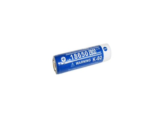 Klarus 18650 2900mAh 3.7V Protected Lithium Ion (Li-ion) Flat Top Battery - Plastic Box