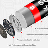 Klarus 21GT-50 INR 21700 5000mAh 3.6V Protected High-Drain 15A Lithium Ion (Li-ion) Button Top Battery