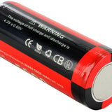 Klarus 26650 5000mAh 3.7V Protected Lithium Ion (Li-ion) Button Top Battery - Plastic Box