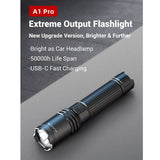 Klars A1 Pro USB-C Rechargeable LED Flashlight - CREE XP-L2 - 1300 Lumens - Includes 1 x 18650