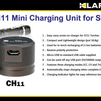 Klarus USB Mini Charging Cap - fits the Klarus ST11