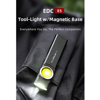 Klarus E5 USB-C Rechargeable EDC LED Flashlight - 470 or 600 Lumens - Uses Built-in 450mAh Li-ion Battery Pack - Multiple Color Options