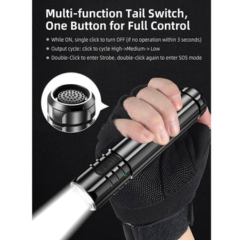 Klarus EC20 USB-C Rechargeable LED Flashlight - Luminus SST-20-WCS - 1100 Lumens - Includes 1 x 21700 - With or Without Power Bank Function