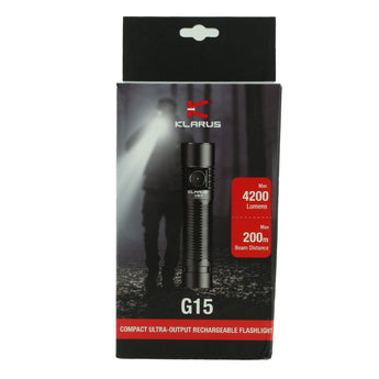 Klarus G15 V2 USB-C Rechargeable LED Flashlight - CREE XHP70.2 - 4200 Lumens - Includes 1 x 21700