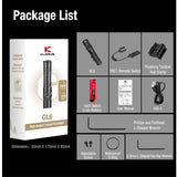 Klarus GL6 USB-C rechargeable Rail Mounted LED Weapon Light - 1600 Lumens - 520nm Green laser - Includes 1 x 18650