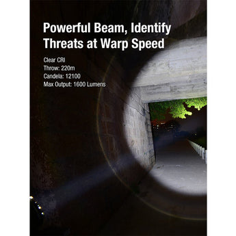 Klarus GL6 USB-C rechargeable Rail Mounted LED Weapon Light - 1600 Lumens - 520nm Green laser - Includes 1 x 18650