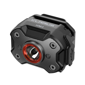 Klarus HM3 Super Lightweight Rechargeable LED Headlamp - 670 Lumens - Uses Built-in 200mAh Li-ion Battery Pack - Black or Red