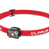 Klarus HM3 Super Lightweight Rechargeable LED Headlamp - 670 Lumens - Uses Built-in 200mAh Li-ion Battery Pack - Black or Red