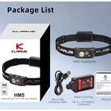 Klarus HM5 Lightweight LED Headlamp - 800 Lumens - Includes LB12 Li-ion Battery Pack