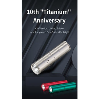 Klarus K10 Fast-Access Flashlight Informational Sheet - 10th "Titanium" Anniversary 