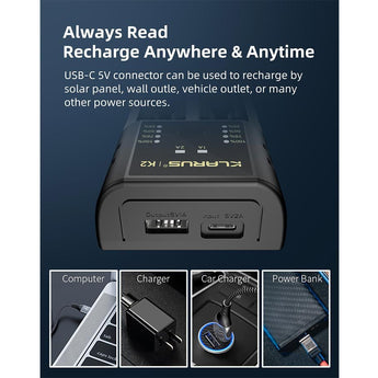 Klarus K2 2-bay USB Smart Charger with LED Indicator for Li-ion, NiMh and NiCd Batteries