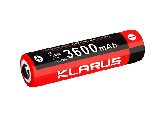 Klarus LiR 18650 3600mAh 3.6V Protected Lithium Ion (Li-Ion) Rechargeable Button Top Battery