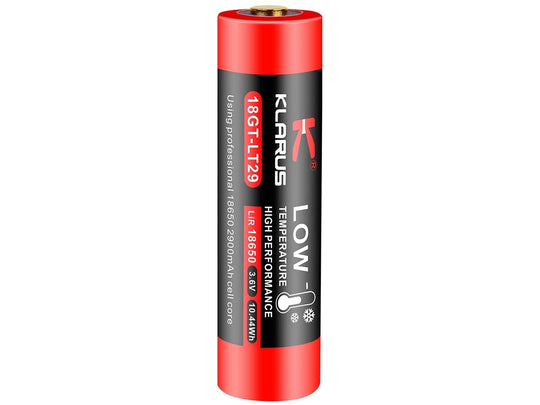 Klarus 18GT-LT29 18650 2900mAh 3.6V High Discharge 8A Low Temperature Protected Lithium Ion (Li-Ion) Button Top Battery