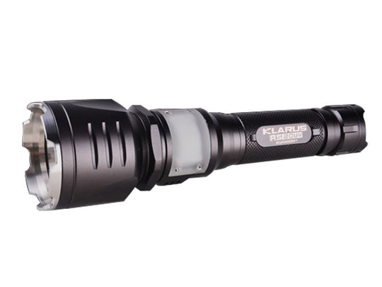 Klarus RS20-UV Rechargeable Flashlight - Nichia 365nm UV LED & CREE XM-L LED 380 Lumens - with multi-colored side LEDs - Uses 1 x 16340