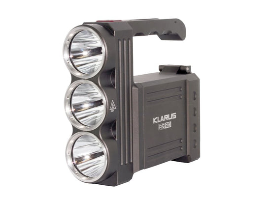 Klarus RS80 Rechargeable Portable Spotlight - 3 x CREE XM-L U2 LEDs - 2680 Lumens - Includes Battery Pack