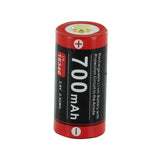 Klarus UR70 16340 700mAh 3.7V Protected Lithium Ion (Li-Ion) Button Top Battery with Micro USB Charging Port - Plastic Case