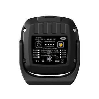 Klarus WL3 USB-C Rechargeable LED Lantern - 1500 Lumens - Uses Built-in 3.7V 13500mAh Li-ion Battery Pack -Power Bank Function - Olive Green or Desert Tan