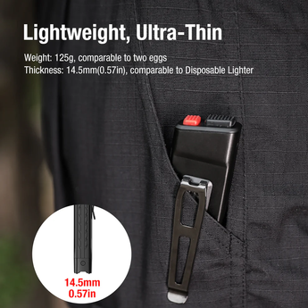 Klarus FlatTac X1 USB-C Rechargeable Ultra Tactical EDC Flashlight - 4200 Lumens - Luminus SST-70 - Uses Built-in 2150mAh Li-ion Battery Pack - With or Without Knuckle Ring