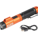 Klein Tools Rechargeable Focus LED Flashlight with Laser - 350 Lumens - Includes 1 x 2600mAh 18650