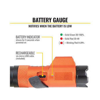 Klein Tools Rechargeable Focus LED Flashlight with Laser - 350 Lumens - Includes 1 x 2600mAh 18650