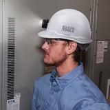 Klein Tools Non-Vented Class E Hard Hat with USB-C Rechargeable Headlamp - 300 Lumens - Uses Buil-In Li-ion Battery Pack (60107RL)