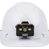 Klein Tools Non-Vented Class E Hard Hat with USB-C Rechargeable Headlamp - 300 Lumens - Uses Buil-In Li-ion Battery Pack (60107RL)