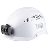 Klein Tools Class C Safety Helmet with Rechargeable Headlamp - 300 Lumens - Uses Built-In Li-ion Battery Pack