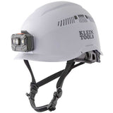 Klein Tools Class C Safety Helmet with Rechargeable Headlamp - 300 Lumens - Uses Built-In Li-ion Battery Pack