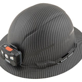 klein tools 60346 hard hat and headlamp, karbn pattern, angled down and to the left