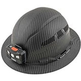 Klein Tools Premium Karbn Pattern Class C Hard Hat with Rechargeable Headlamp - 400 Lumens - Uses Built-In Li-ion Battery Pack