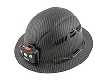 Klein Tools Premium Karbn Pattern Class C Hard Hat with Rechargeable Headlamp - 400 Lumens - Uses Built-In Li-ion Battery Pack