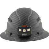 Klein Tools Premium Karbn Pattern Class C Hard Hat with Rechargeable Headlamp - 400 Lumens - Uses Built-In Li-ion Battery Pack