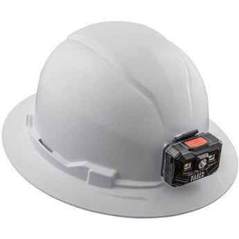Klein Tools Non-Vented Hard Hat with Rechargeable Headlamp - 300 Lumens - Uses Buil-In Li-ion Battery Pack