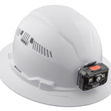 Klein Tools Vented Hard Hat with Rechargeable Headlamp - 300 Lumens - Uses Built-In Li-ion Battery Pack (60407RL)