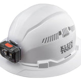 Klein Tools Vented Hard Hat with Rechargeable Headlamp - 300 Lumens - Uses Built-In Li-ion Battery Pack (60407RL)