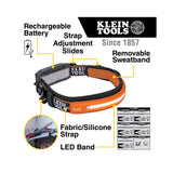 Klein Tools Widebeam LED Headlamp - 575 Lumens - Uses Built-in Li-ion Battery Pack