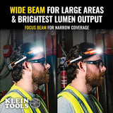 Klein Tools Widebeam LED Headlamp - 575 Lumens - Uses Built-in Li-ion Battery Pack