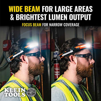 Klein Tools Widebeam LED Headlamp - 575 Lumens - Uses Built-in Li-ion Battery Pack