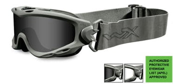Wiley X Spear Goggles with High Velocity Protection - Foliage Green Frame with Smoke Grey - Clear Lens Kit (SP28G)