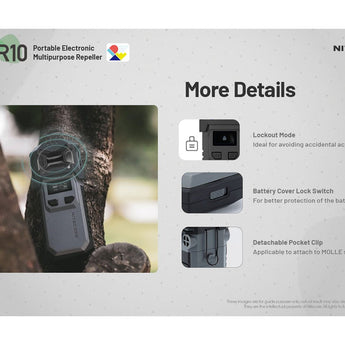 Nitecore EMR10 USB-C Rechargeable Portable Electronic Multi-Purpose Insect Repeller - Includes 2 x 21700