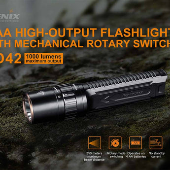 Fenix LD42 LED Flashlight - CREE XP-L HI V3 - 1000 Lumens - Includes 4 x AA