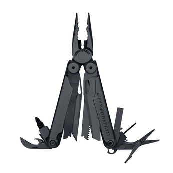 Leatherman Wave Multi-Tool with Cap Crimper - Black with MOLLE-USA Black Sheath - Box Packaging (831493)